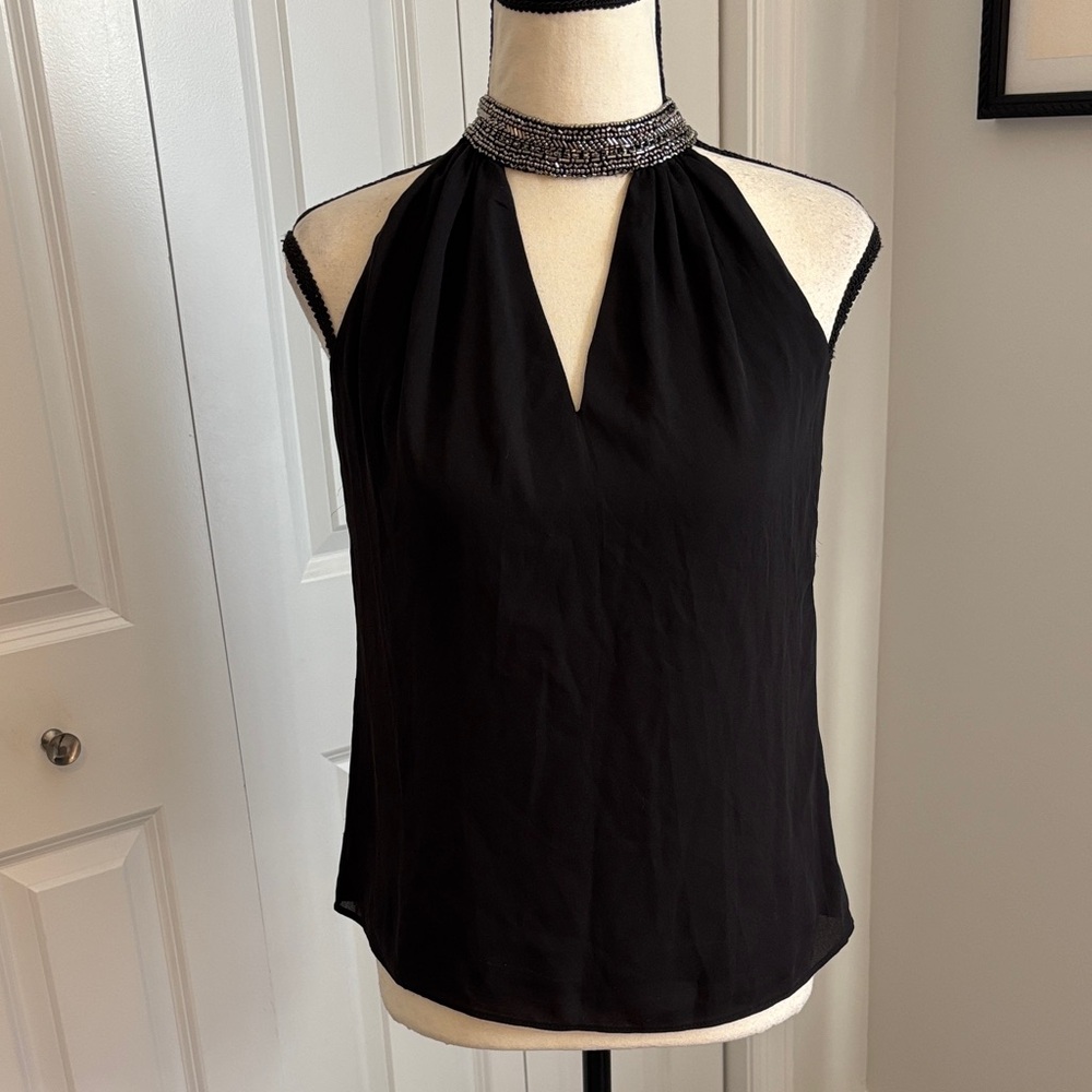 WHBM Elegant Black Halter Top NWT